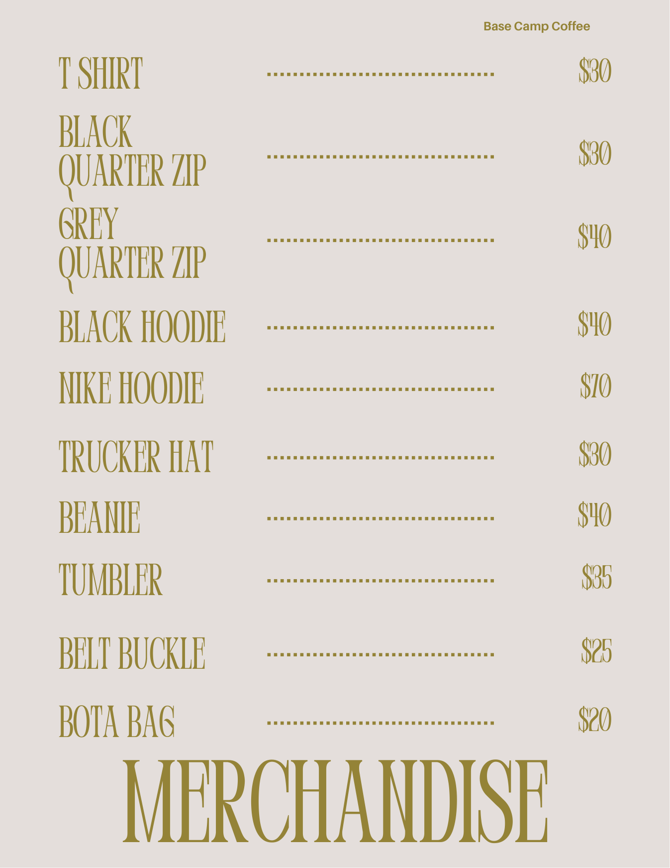 Coffee shop menu and merch — page 5 of 5